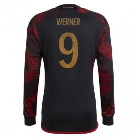 Seconda Maglia Germania Mondiali 2022 Timo Werner 9 Manica Lunga